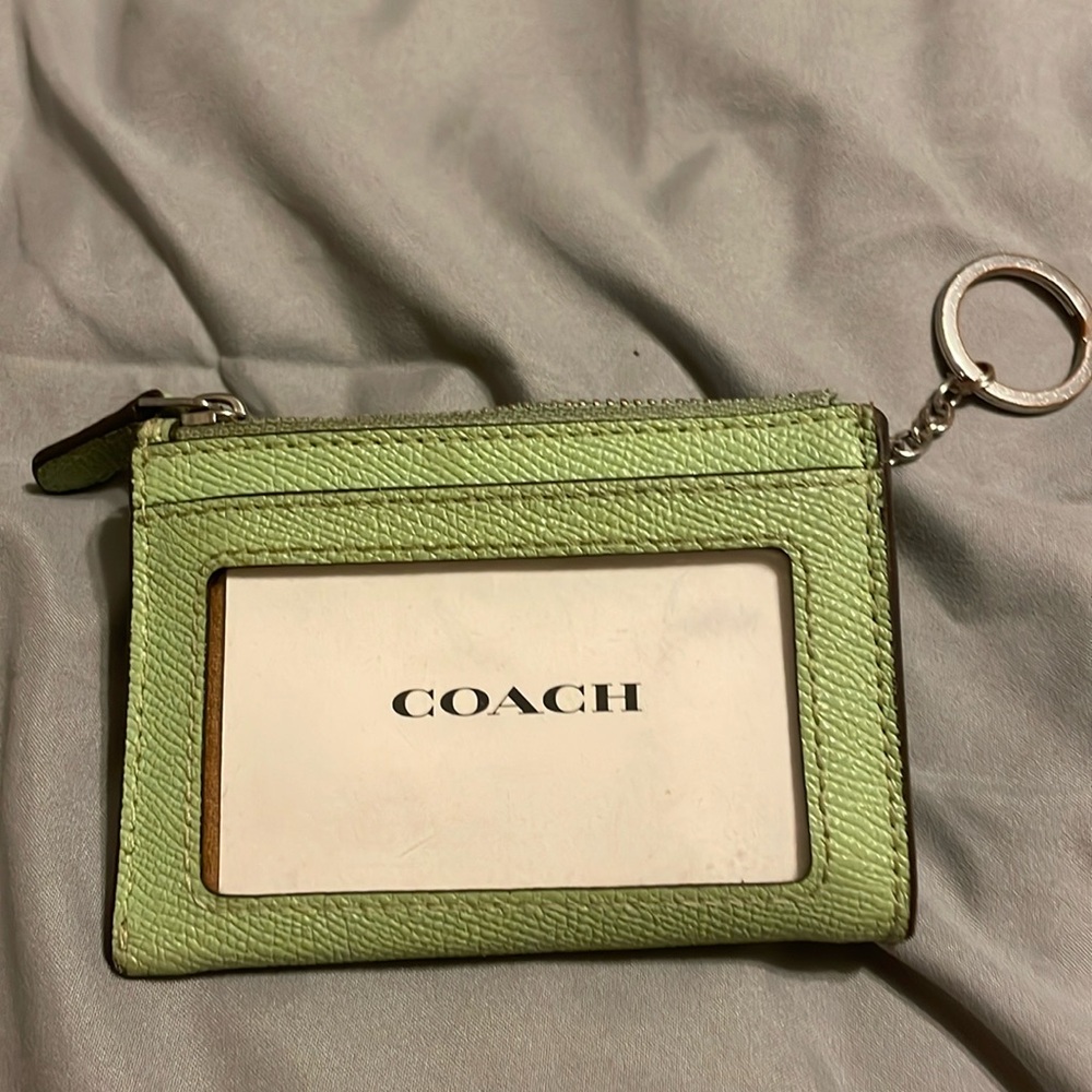 Silver and Pale Pistachio wallet and Key holder COACh